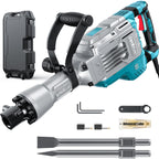 Abbruchhammer Z1G-DS-107HC 1700 W SDS-Hex 65 J mit 360° Drehgriff und Vibrationsdämpfung 2 Meißel Transportkoffer