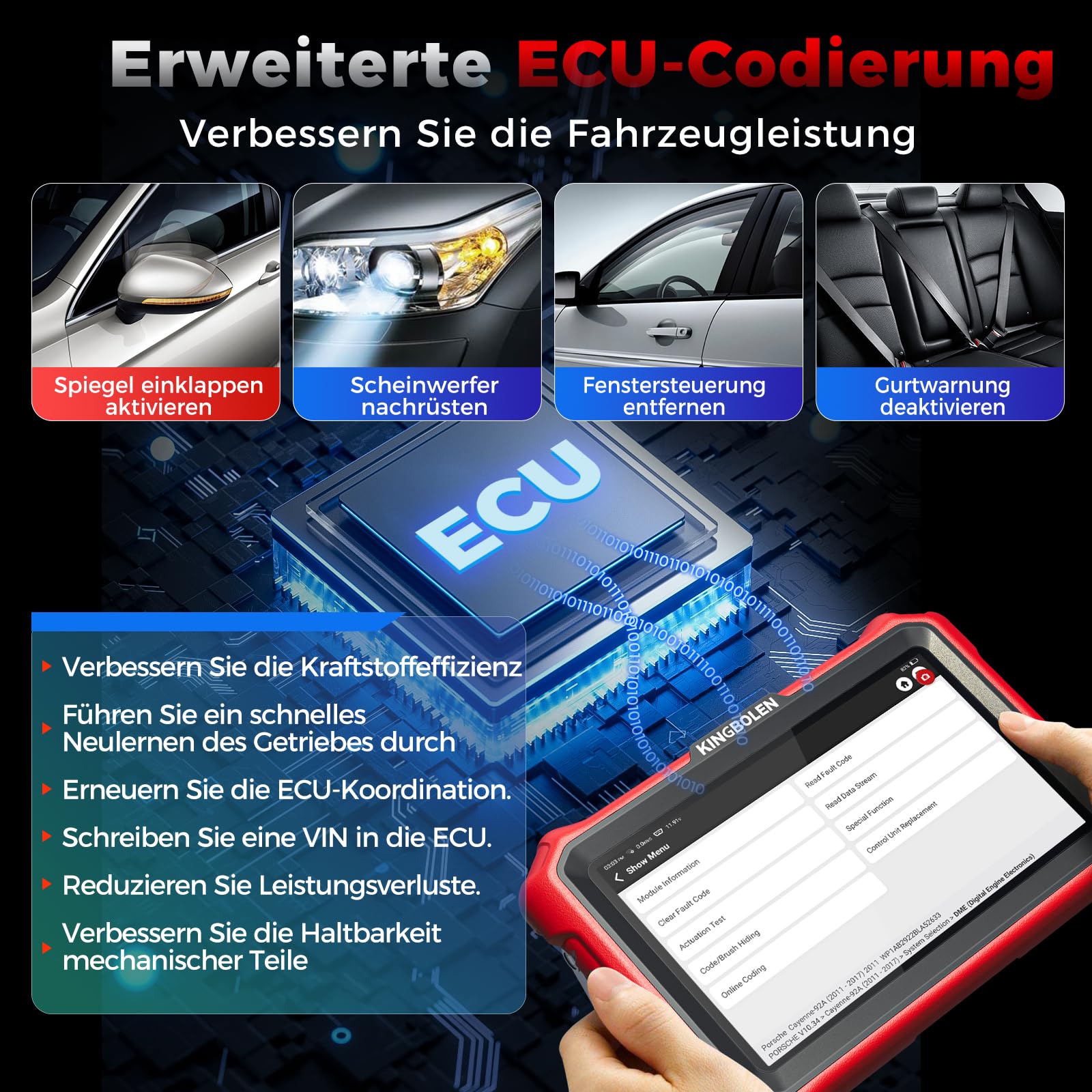 OBD2 Diagnosegerät K8 PRO Bluetooth 8 Zoll Vollsystemdiagnose bidirektionale Steuerung ECU Codierung CAN FD DOIP
