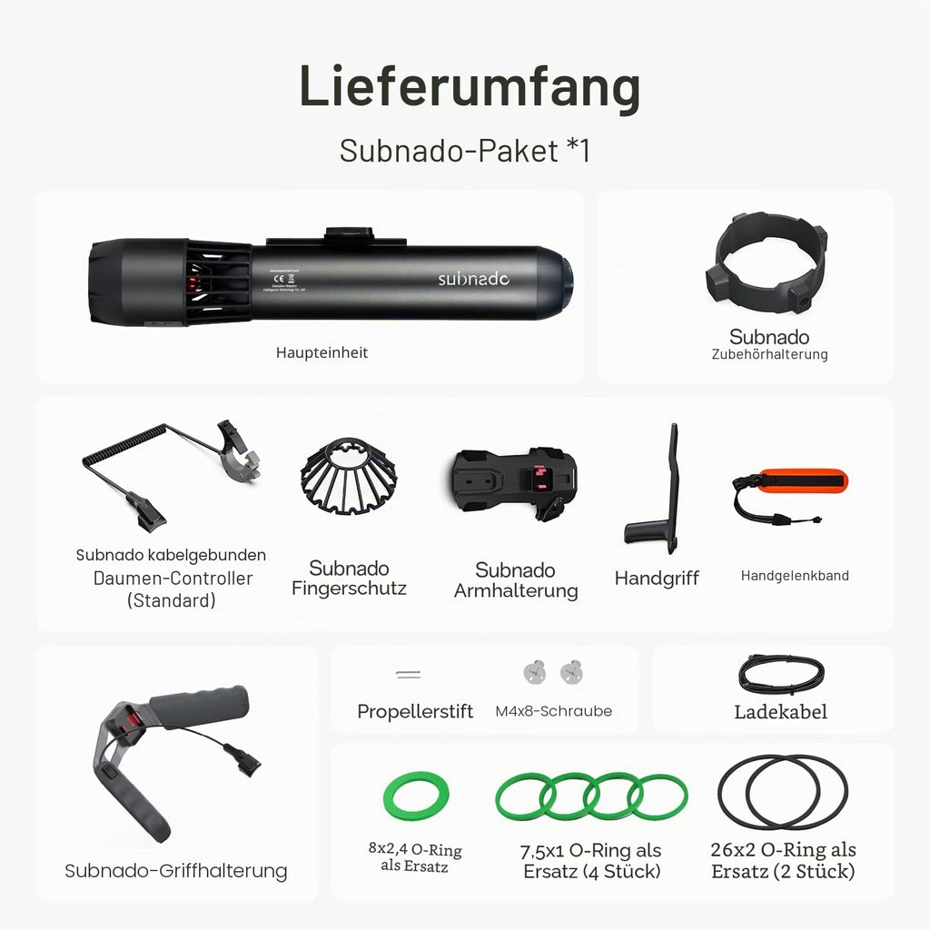 Unterwasser-Scooter mit Daumensteuerung 3 Geschwindigkeiten 56 Min Laufzeit 98 Wh Akku für SUP Tauchen Schnorcheln