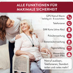 Carino 4G GPS Notrufarmband für Senioren mit Ortung Telefonfunktion SOS-Taste Nano SIM 7 Tage Akkulaufzeit IPX6 wasserdicht ohne Abo