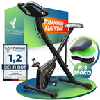 Klappbarer Heimtrainer Tretmann Home mit Magnetwiderstand 16 Stufen gepolstertem Sitz und 150 kg Belastbarkeit