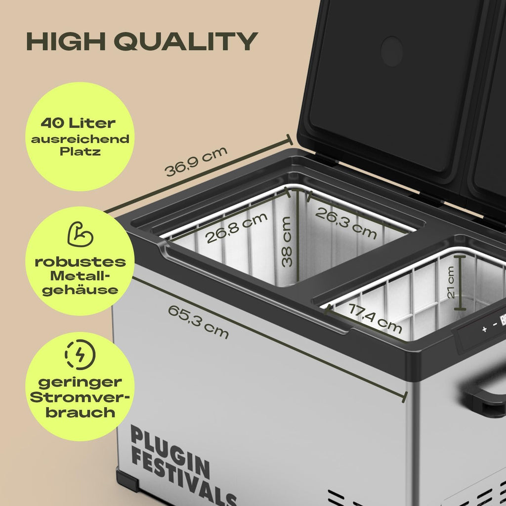 Kompressor Kühlbox Icecube Dual 40 38 L mit Doppel Kühlzone App Steuerung 12V 230V Gefrierbox für Camping Auto
