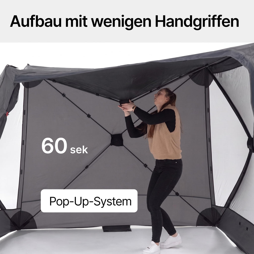 Quick Hub Square Pop Up Pavillon 2,44 x 2,44 m Camping Pavillon UV-Schutz wasserabweisend