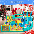 Kinder-Hüpfburg 20286 mit Wasserrutsche und Pool 452 x 416 x 210 cm 550-W-Gebläse für Indoor und Outdoor