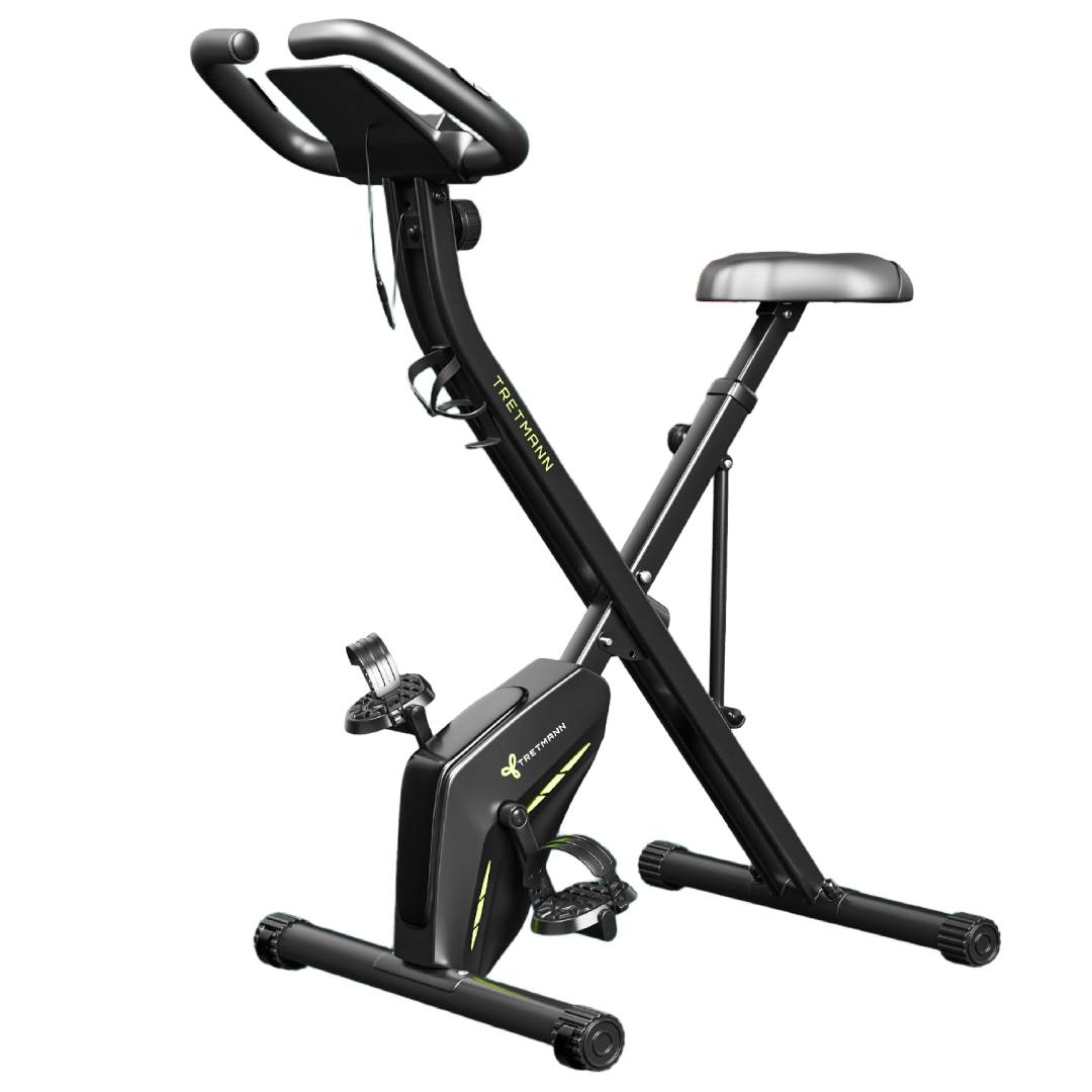 Klappbarer Heimtrainer Tretmann Home mit Magnetwiderstand 16 Stufen gepolstertem Sitz und 150 kg Belastbarkeit