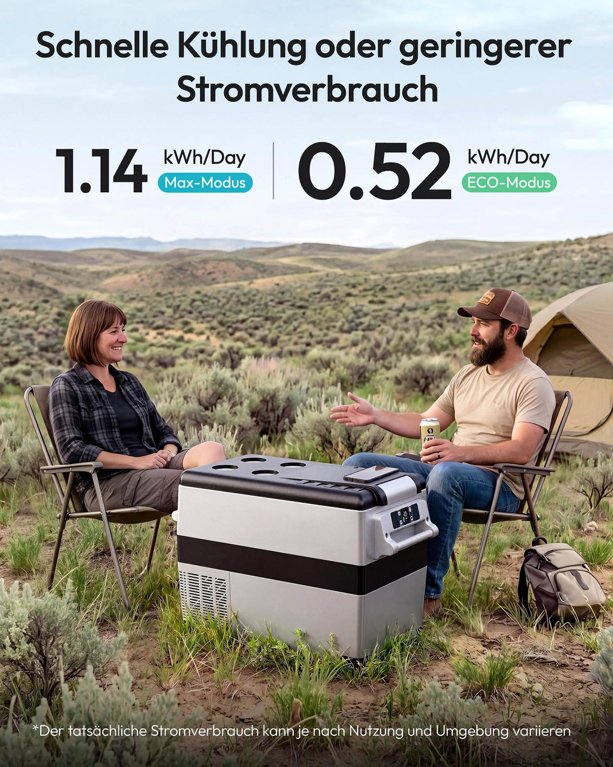 12V Kompressor Kühlbox 40L Kühlbox Auto Kompressor mit App Steuerung 12V/240V -20 bis 20 °C