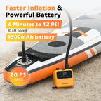 Elektrische SUP Luftpumpe Pulse Pro D23PRO 20 PSI 4500 mAh Akku bürstenloser Motor 80.000 U/min für Kajaks Boote