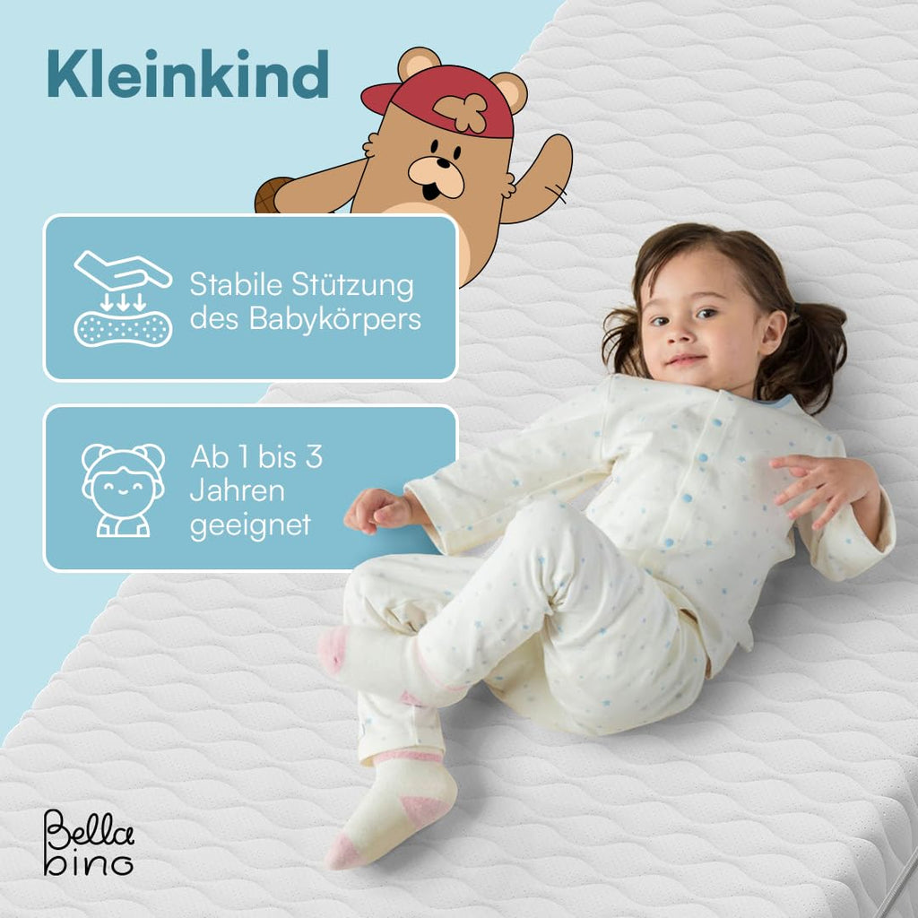 Kindermatratze Twist 140x200 cm 7 Zonen Kaltschaummatratze 15 cm Wendbar H1 H2 Waschbarer Bezug