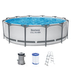 Aufstellpool Steel Pro MAX 366 x 100 cm 9150 l mit Filterpumpe 2006 l/h Sicherheitsleiter rund Modell 56418