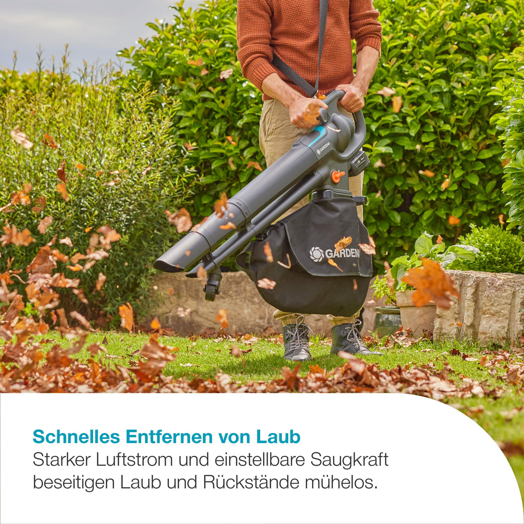 Akku-Laubsauger/-Bläser PowerJet Collect 18 V mit Saug- und Blasfunktion Fangsack einstellbarer Geschwindigkeit Set