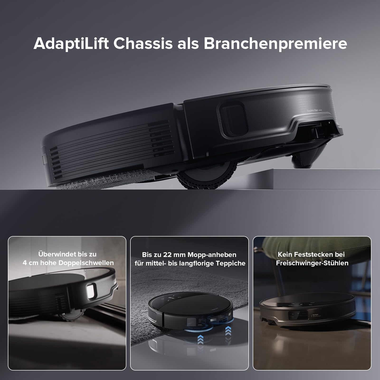 Saugroboter mit Wischfunktion Saros 10R 22000 Pa 7,98 cm Bauhöhe 192 Min Laufzeit App-Steuerung StarSight System 2.0 Zero-Tangle