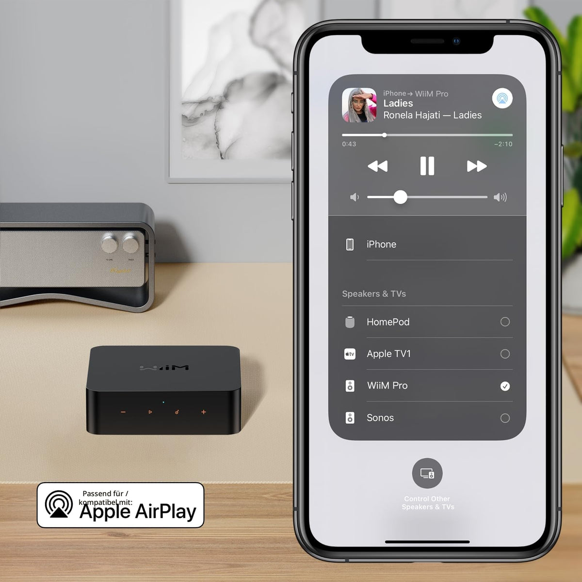 Musik-Streamer für Stereoanlagen Pro mit AirPlay 2 Spotify Connect Hi-Res Audio 24 Bit 192 kHz WLAN Multiroom