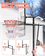 Höhenverstellbarer Basketballkorb LM052 145–305 cm mit 110 x 75 cm Rückwand Rollen und befüllbarer Standbasis