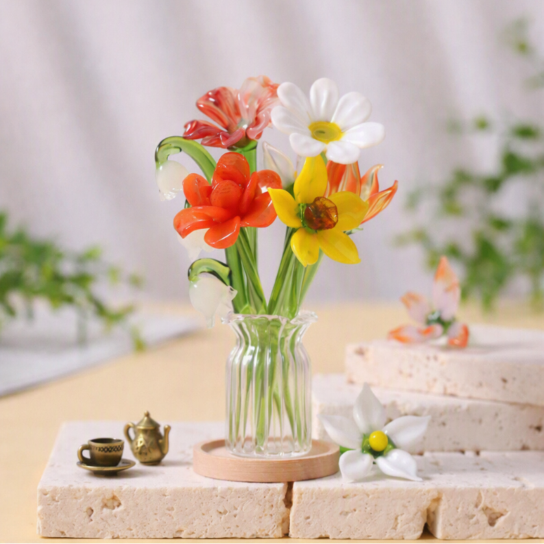Geburtsmonatsblume Mundgeblasenes Glas | handgefertigte Glasblume für sie