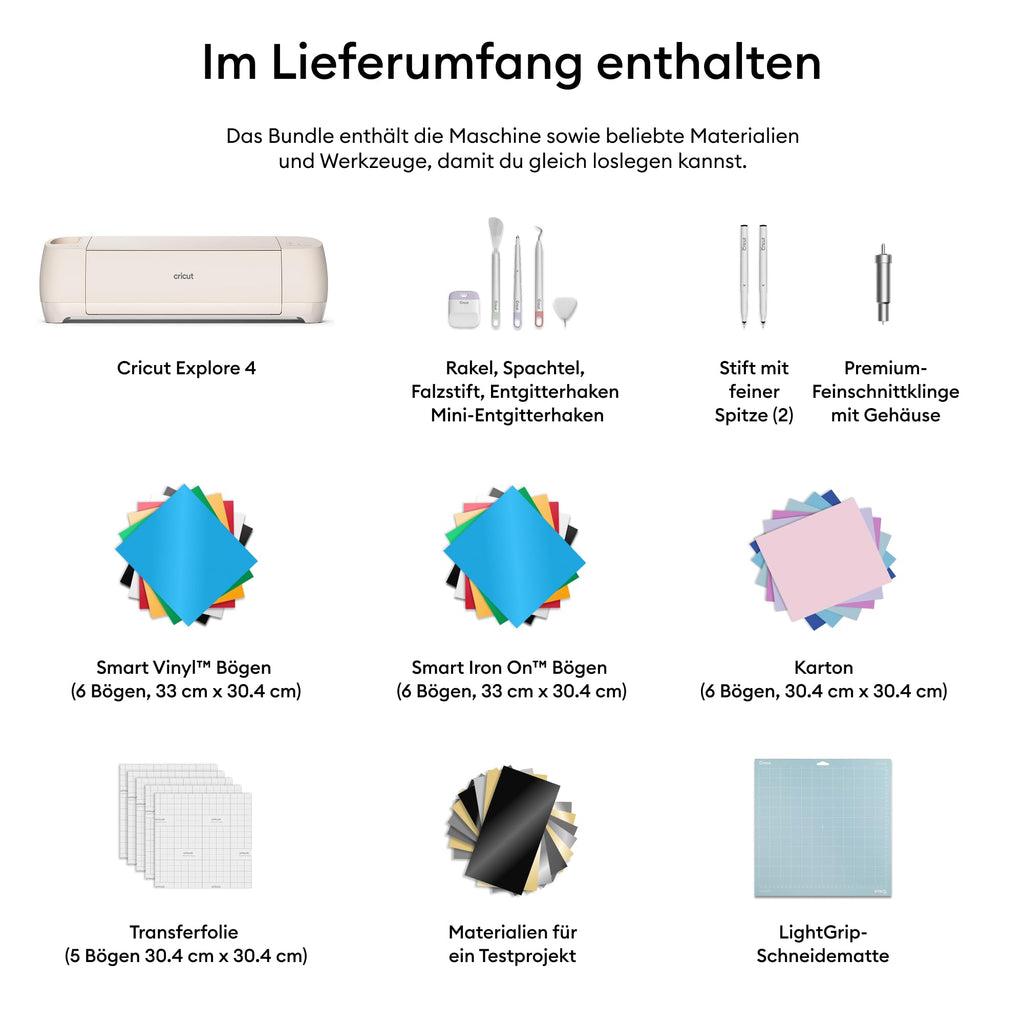 Schneideplotter Explore 4 Essentials Paket 30,48 x 30,48 cm Schneidefläche Modell 8002768
