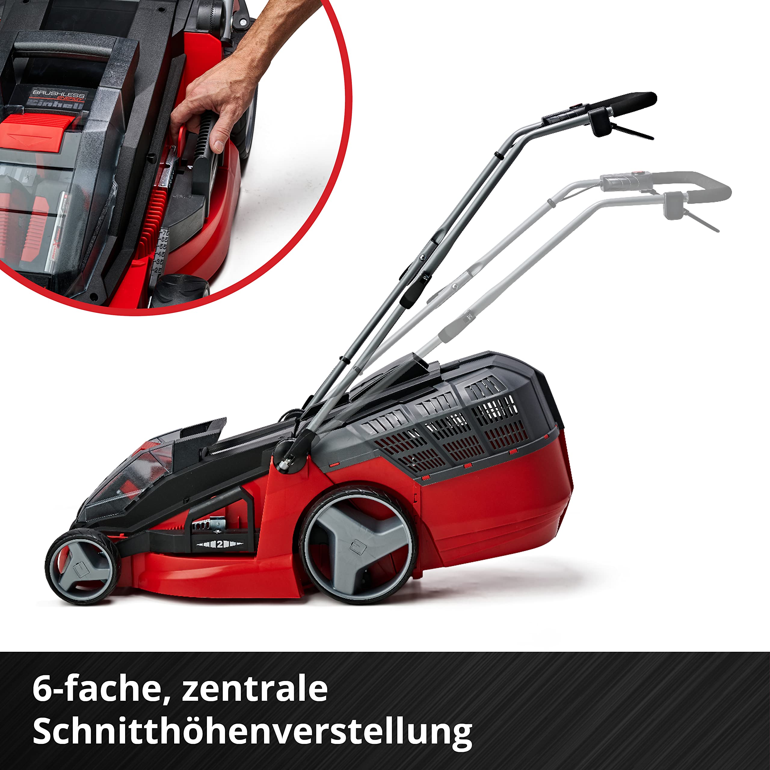Akku-Rasenmäher GE-CM 43 Li M 36V 43 cm Schnittbreite für 600 m² Brushless Mulchfunktion 63 l Fangkorb 25-75 mm 2x 4 Ah Akku