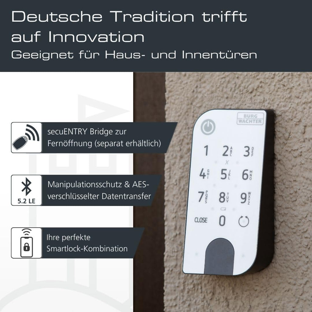 Elektronisches Türschloss Entry Home 2.0 mit Zahlencode App und Funkschlüssel inklusive Zylinder