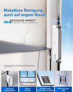 Fensterputzroboter WINBOT Mini 2 215 mm breit 55 mm dünn 4-Ecken-Bürsten 10 μm Ultraschallnebel 6 Reinigungsmodi App-Steuerung