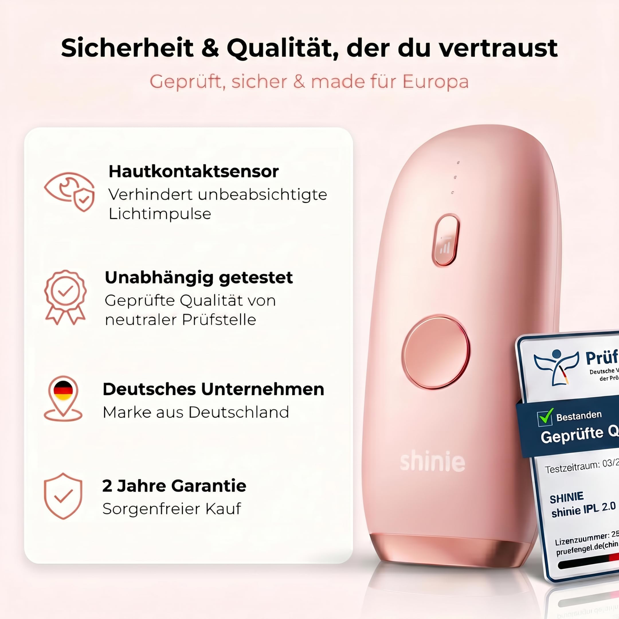 IPL Haarentfernungsgerät 2.0 mit 3 Intensitätsstufen Kontaktsensor Rasierer Reisetasche und Reinigungsstäbchen