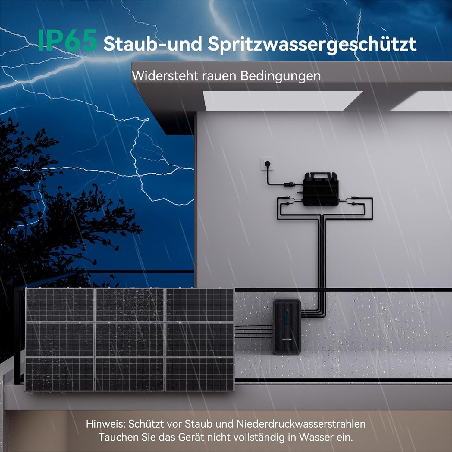 B2500 Solarspeicher 2240 Wh für Balkonkraftwerke LiFePO4 Akku erweiterbar Plug & Play IP65