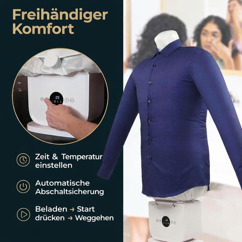 Automatischer Hemdenbügler MX9-AEE 1400 Watt Heißluft Bügelpuppe für Hemden und Hosen 230 V