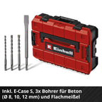 Akku-Bohrhammer 18 V Brushless 3 J SDS-plus 4 Funktionen 28 mm 3,0 Ah Akku Ladegerät Koffer 3 Bohrer Flachmeißel