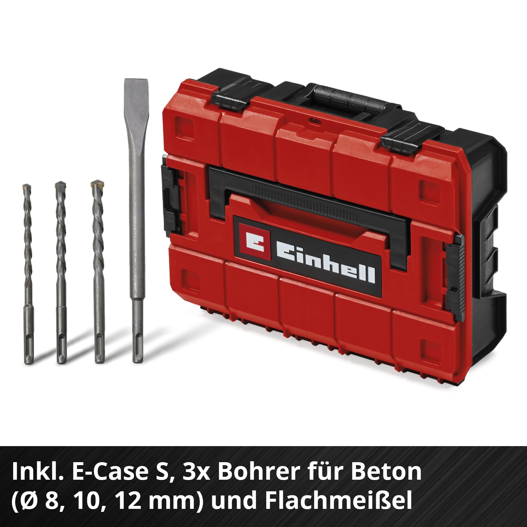 Akku-Bohrhammer 18 V Brushless 3 J SDS-plus 4 Funktionen 28 mm 3,0 Ah Akku Ladegerät Koffer 3 Bohrer Flachmeißel