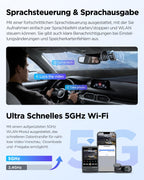 2K Dashcam A229 Plus 2CH Dual HDR 2K vorne und hinten 5 GHz WLAN GPS Sprachsteuerung Nachtsicht