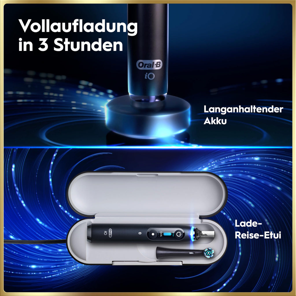 Elektrische Zahnbürste iO Series 9 7 Putzmodi runder Bürstenkopf App Andruckkontrolle 3 Aufsteckbürsten Lade-Reise-Etui
