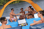 Badeinsel für 6 Personen Tropical Breeze 389 × 274 cm mit Sonnendach Kühltasche und 6 Getränkehaltern
