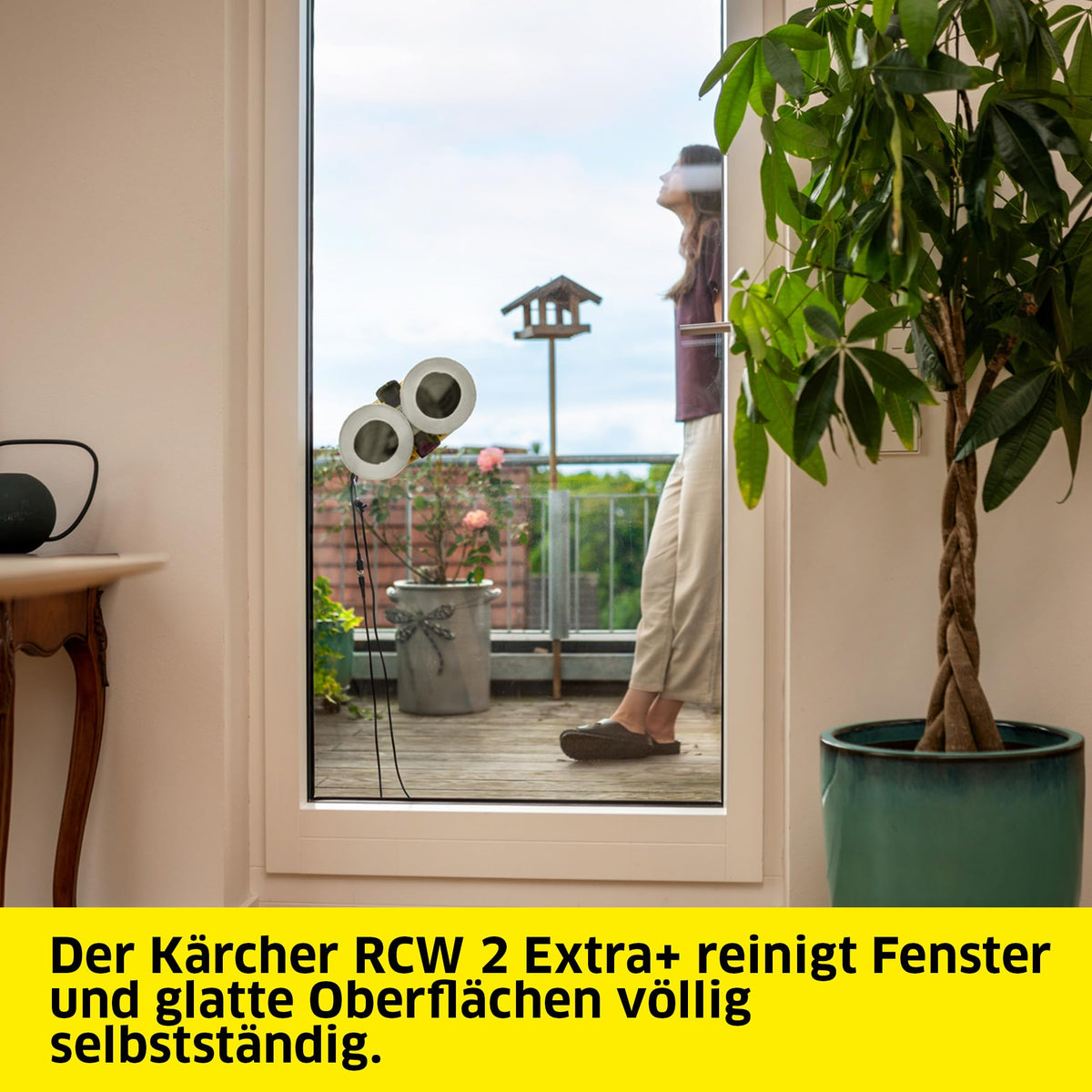 Fensterputzroboter RCW 2 Extra+ automatische Fensterreinigung 5 Reinigungsmodi 70 ml Tank 5 m Kabel 6 Paar Wischbezüge