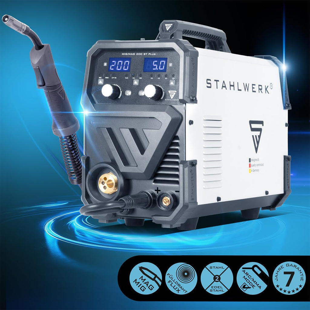 Schutzgasschweißgerät MIG MAG 200 ST 200 A IGBT Inverter synergischer Drahtvorschub FLUX Lift-TIG MMA