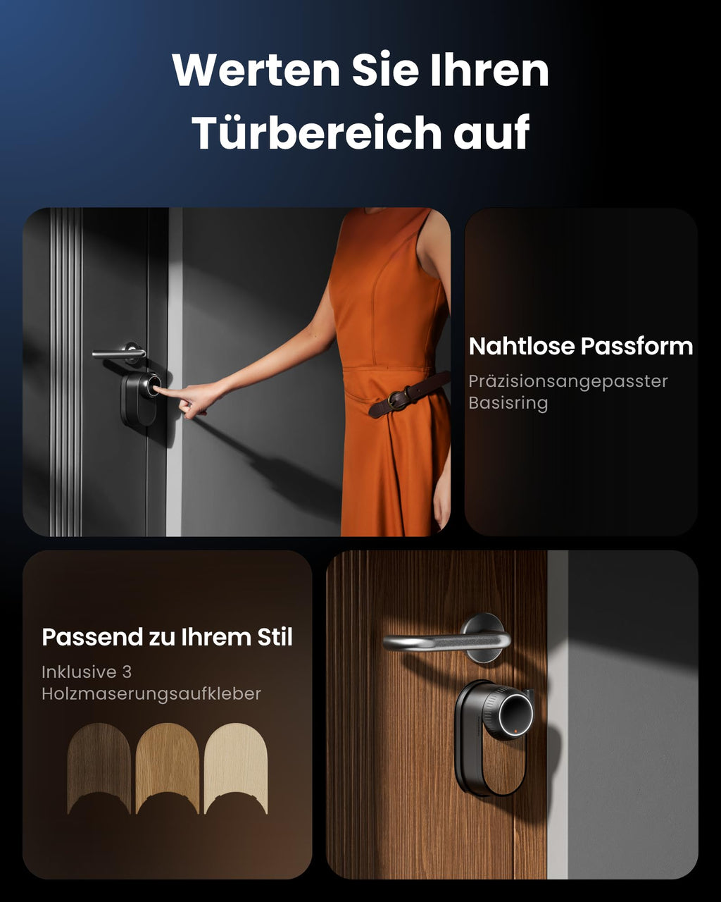 Smart Lock Ultra Vision Pro Combo mit 3D-Gesichts- und Handvenenerkennung WLAN App Steuerung Matter HomeKit