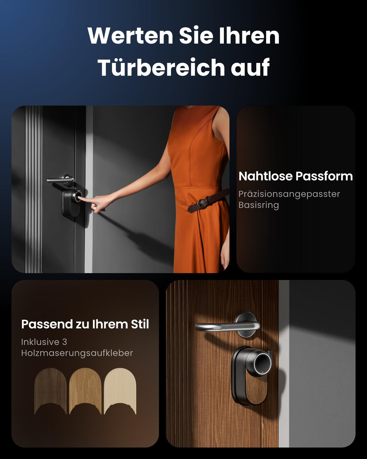 Smart Lock Ultra Vision Pro Combo mit 3D-Gesichts- und Handvenenerkennung WLAN App Steuerung Matter HomeKit