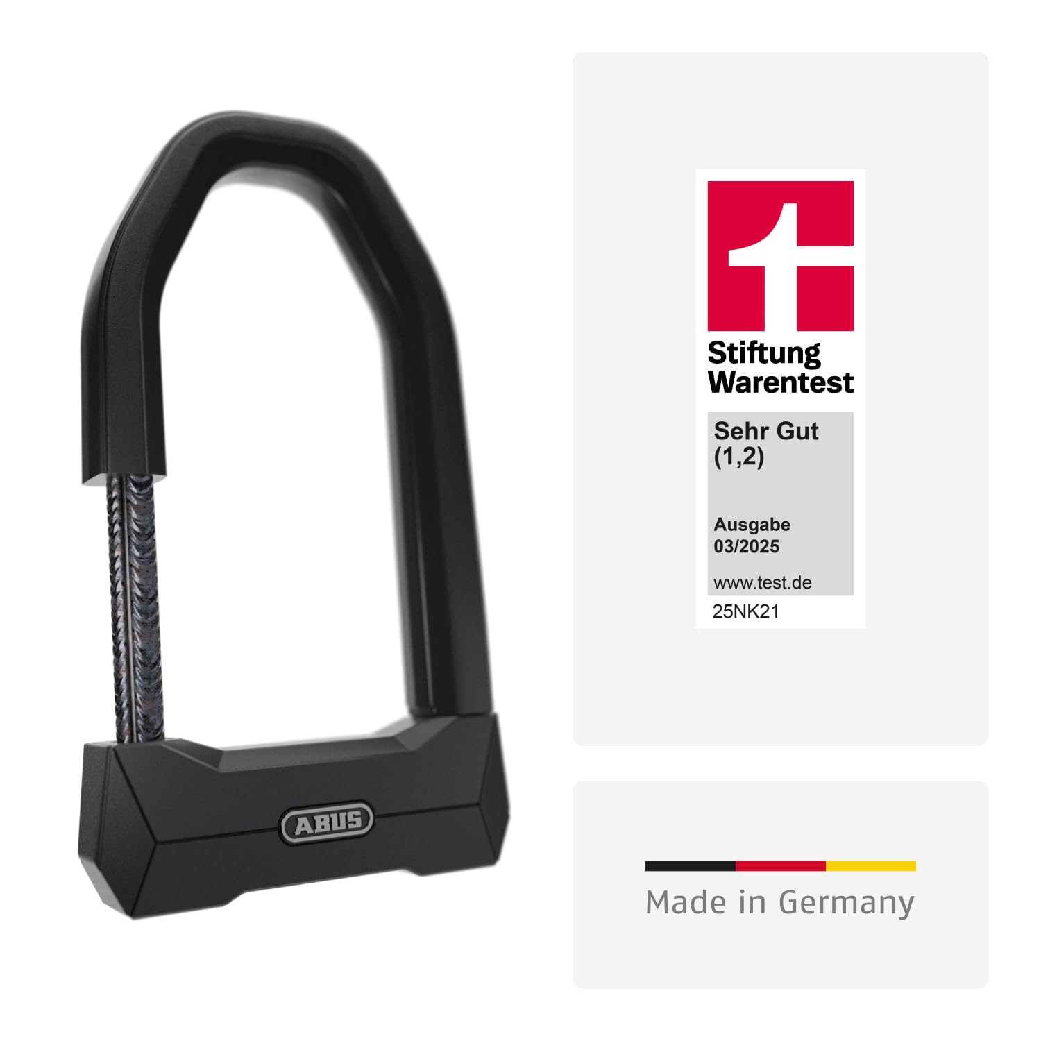 Bügelschloss Granit Super Extreme 2500/165HB230 für Fahrrad und E-Bike Sicherheitslevel 15 gehärteter Stahl 20 mm inkl. Halterung