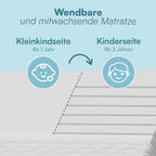 Kindermatratze Twist 140x200 cm 7 Zonen Kaltschaummatratze 15 cm Wendbar H1 H2 Waschbarer Bezug