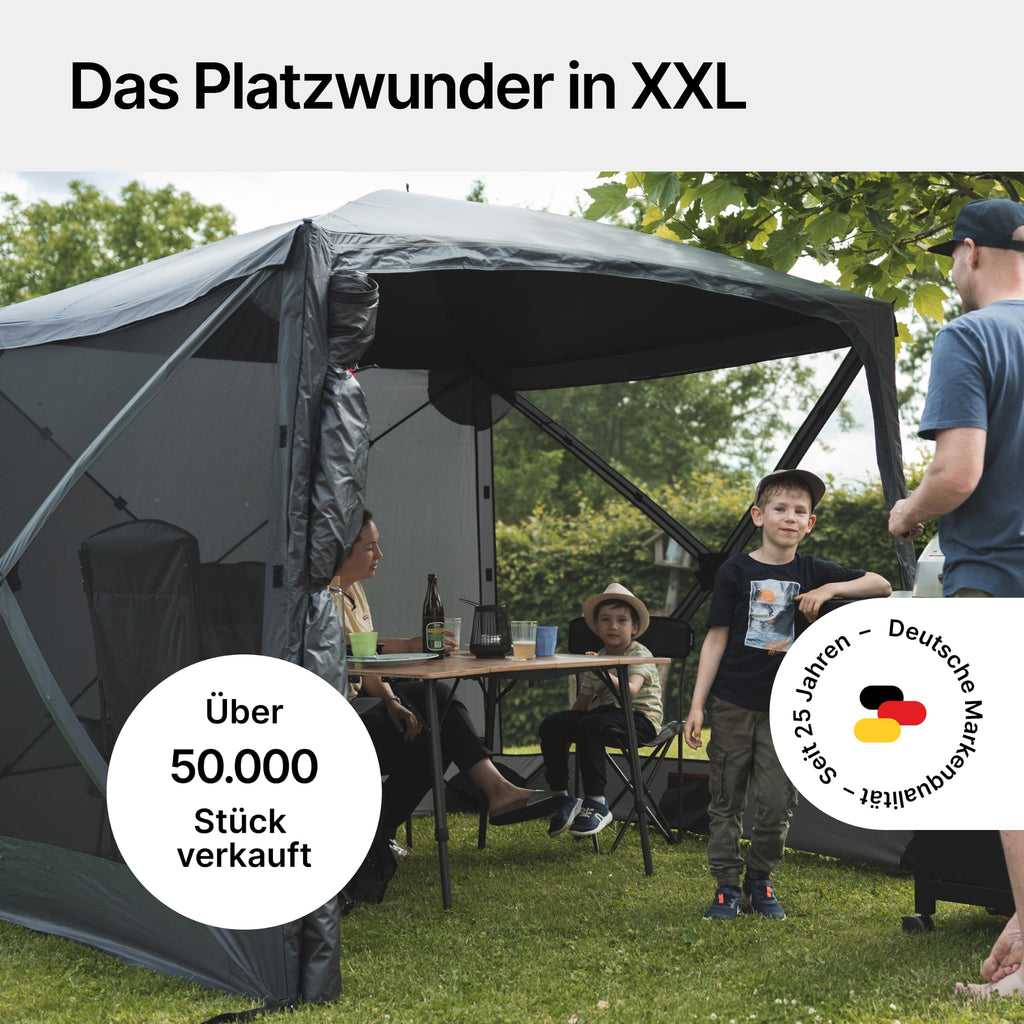 Quick Hub Square Pop Up Pavillon 2,44 x 2,44 m Camping Pavillon UV-Schutz wasserabweisend