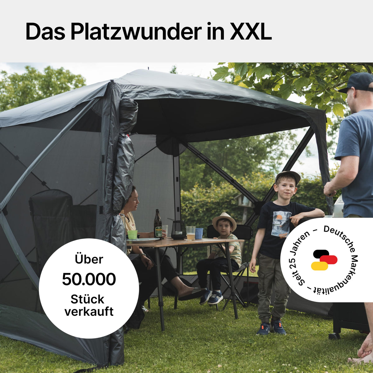 Quick Hub Square Pop Up Pavillon 2,44 x 2,44 m Camping Pavillon UV-Schutz wasserabweisend