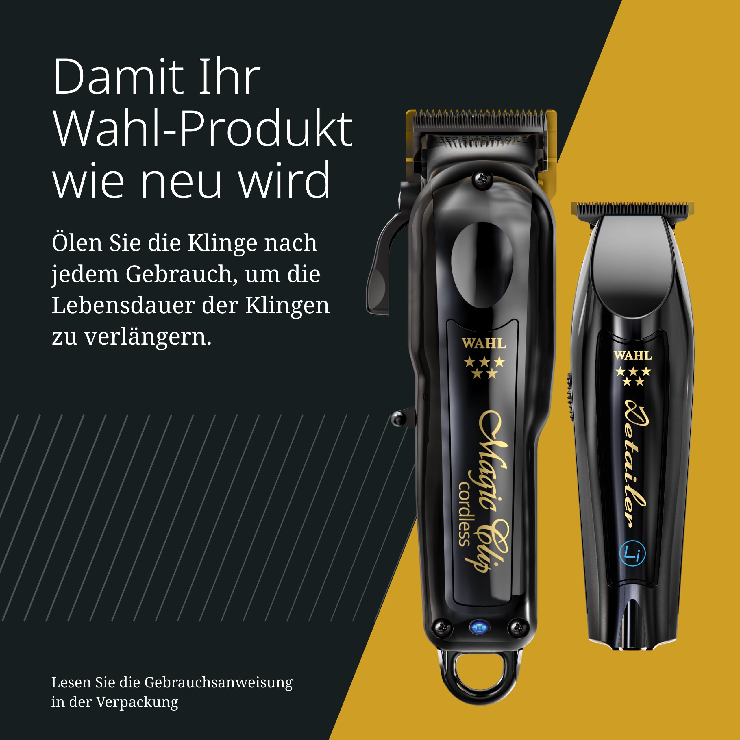 Kabelloses Haarschneider Set Magic Clip Detailer Li Titan DLC Klingen 100 Minuten 6 Aufsätze