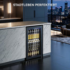 Getränkekühlschrank YC-86 86 Liter mit 4 Ablagen Glasfront LED-Beleuchtung und digitaler Temperaturregelung