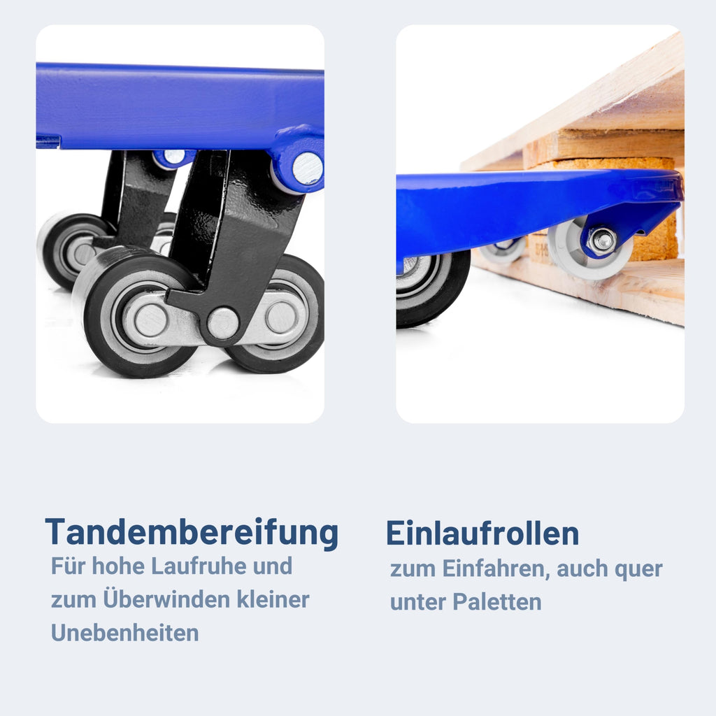 Handhubwagen FIVE 2500 kg Stahl 1150 mm Gabellänge Gummirollen Palettenwagen