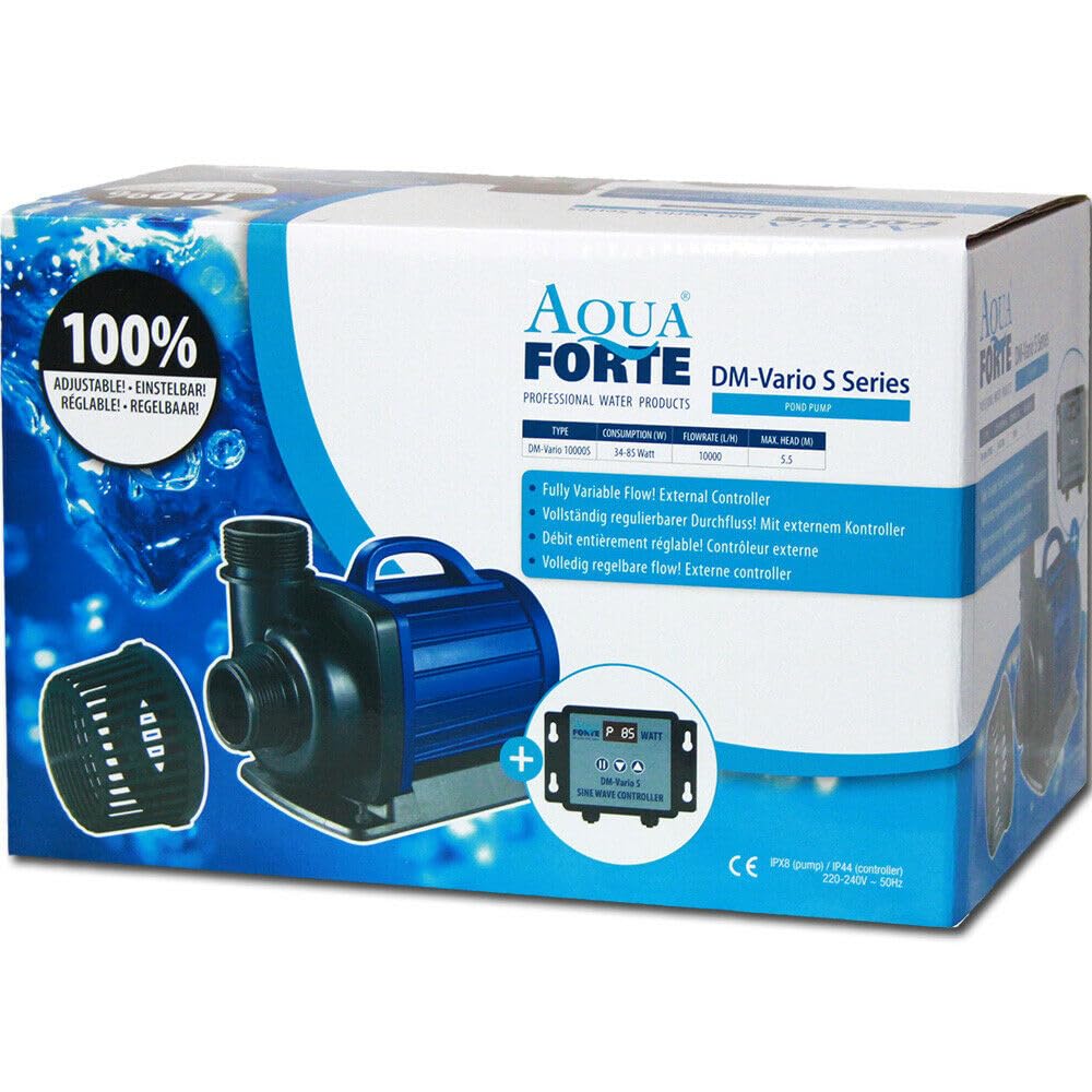Teichpumpe DM-10.000 Vario 34–85 W bis 10.000 l/h 5,5 m Förderhöhe mit externem Controller
