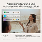 KI-Diktiergerät NotePin S mit Aufnahmetaste 64 GB 20 Stunden Aufnahme 4 Tragemodi Transkription und Zusammenfassungen