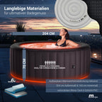 Aufblasbarer Whirlpool Aurora für 6 Personen Ø 204 x 70 cm 138 Massagedüsen RGB-LED-Beleuchtung