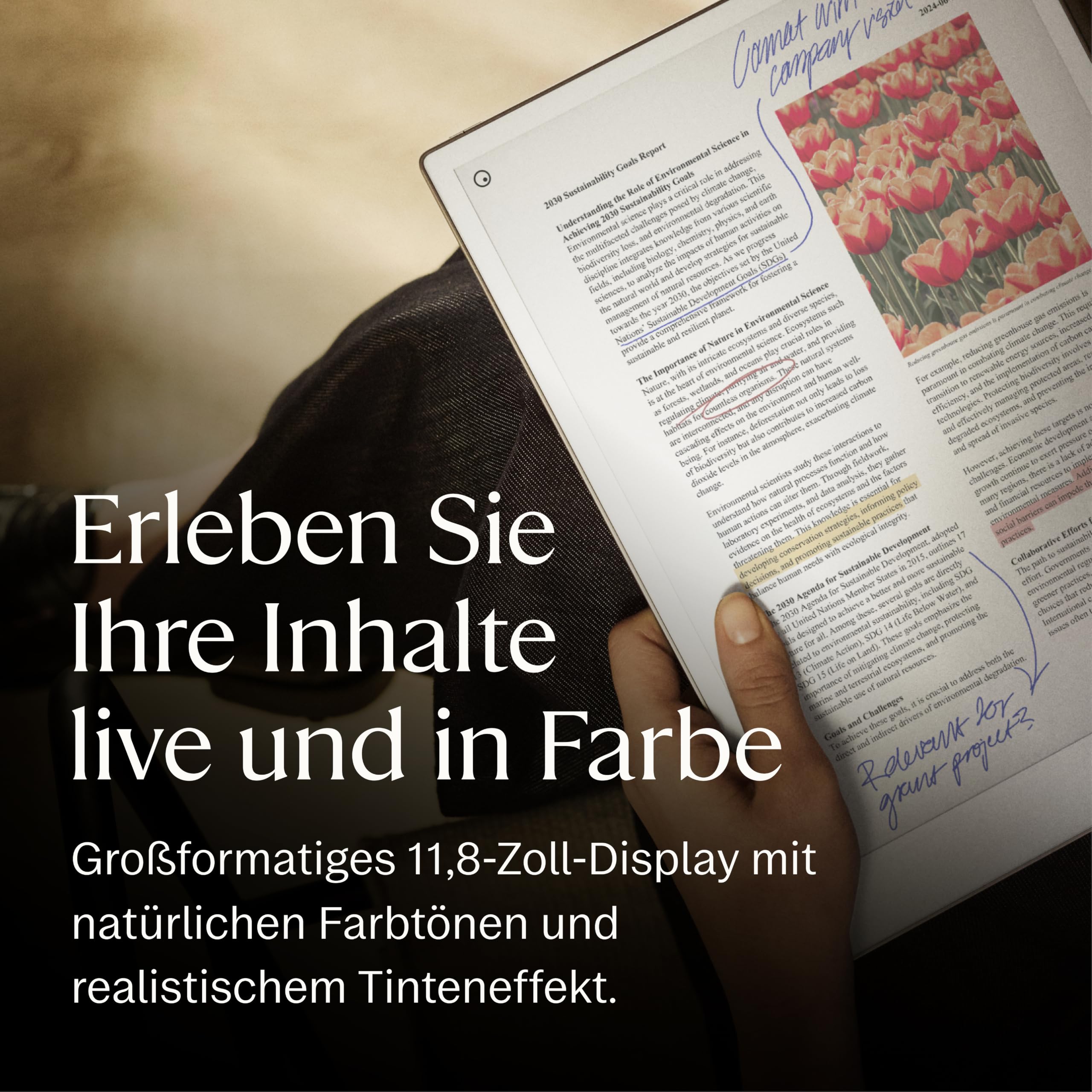 11,8 Zoll E-Ink Papier-Tablet mit Farbdisplay 64 GB und Leselicht inklusive Marker Plus Book Folio