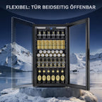 Getränkekühlschrank YC-86 86 Liter mit 4 Ablagen Glasfront LED-Beleuchtung und digitaler Temperaturregelung