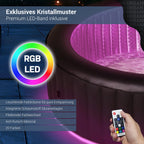 Aufblasbarer Whirlpool Aurora für 6 Personen Ø 204 x 70 cm 138 Massagedüsen RGB-LED-Beleuchtung