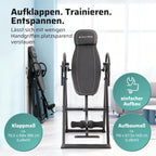 Klappbare Inversionsbank SP-INV-1100-B mit 4 Inversionswinkeln bis 90° und 135 kg Belastbarkeit Schwarz