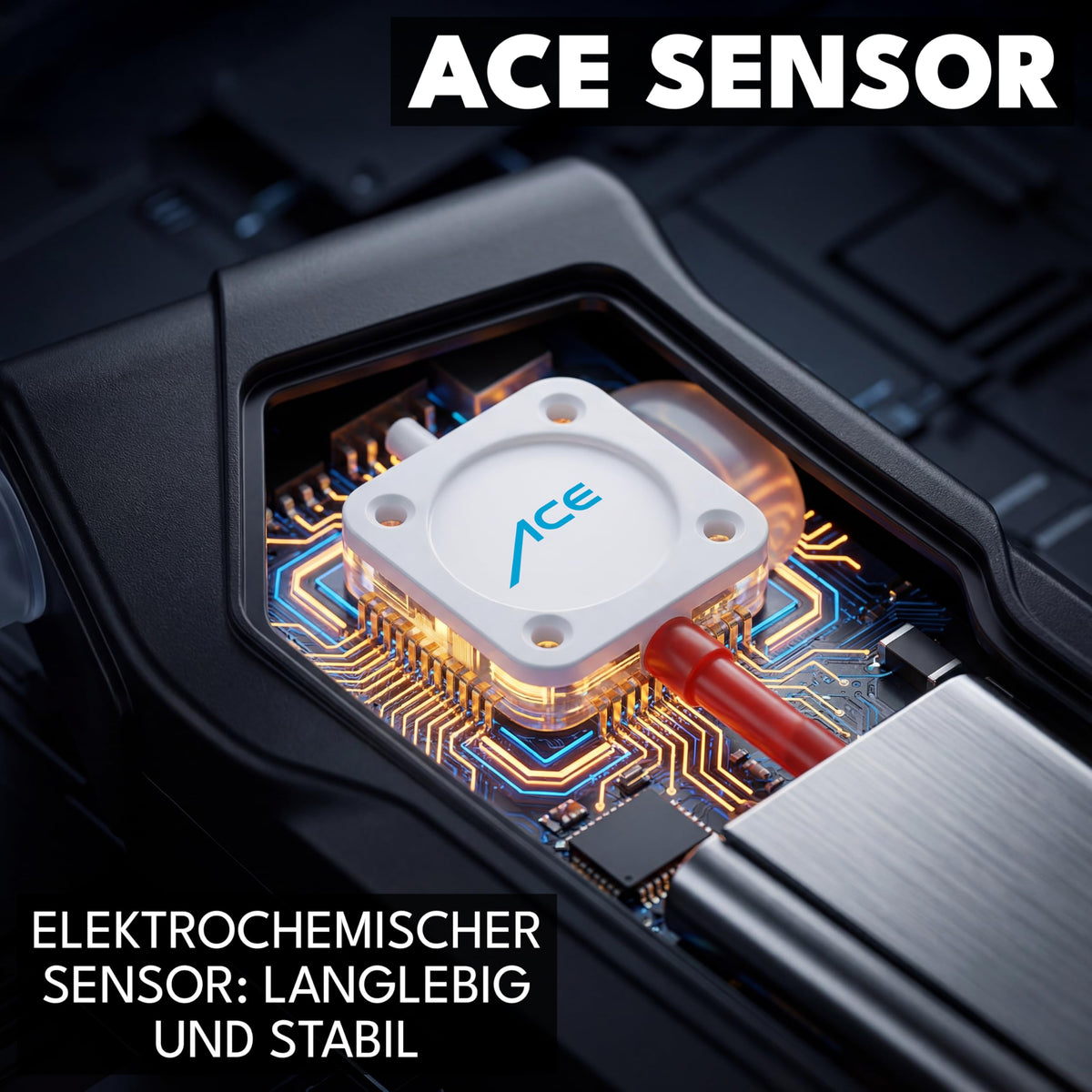 Alkoholtester ACE X mit elektrochemischem Sensor 0,05 Promille Abweichung 6 Mundstücke Transporttasche und 2 AAA-Batterien
