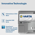 AGM Autobatterie 95 Ah 850 A 12 V 353 x 175 x 190 mm Start-Stopp xEV 6 Zellen SAE-Klemme 595901085